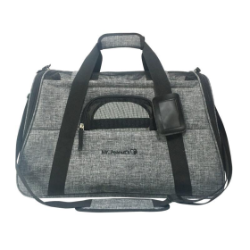 Mr. Peanut's Copper Series Airline Capable Pet Carrier, Tall Profile Soft Sided Luxury Travel Tote (Color: Platinum Gray, size: 19 in L x 10.5 in W x 12 in H)