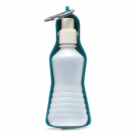 Messy Mutts Travel Water Feeder (Color: Blue, size: 9.6oz)