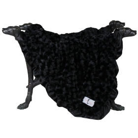Ruffle Baby Dog Blanket (Color: Black, size: small)